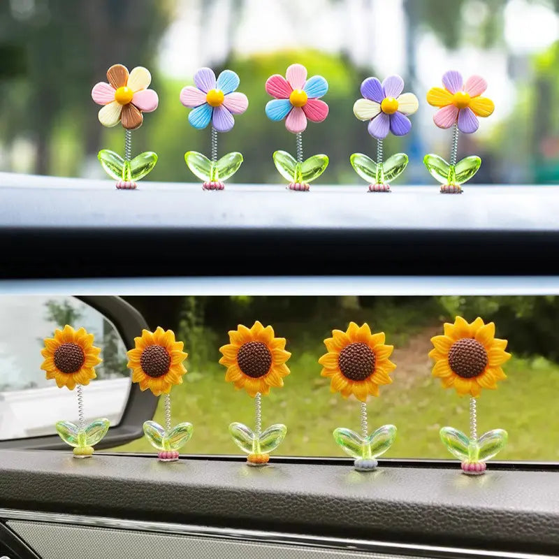 Mini Shaking Sunflowers for Car Dashboard