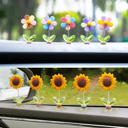 Mini Shaking Sunflowers for Car Dashboard