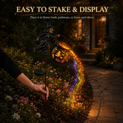 WitchGlow Halloween Solar Garden Light