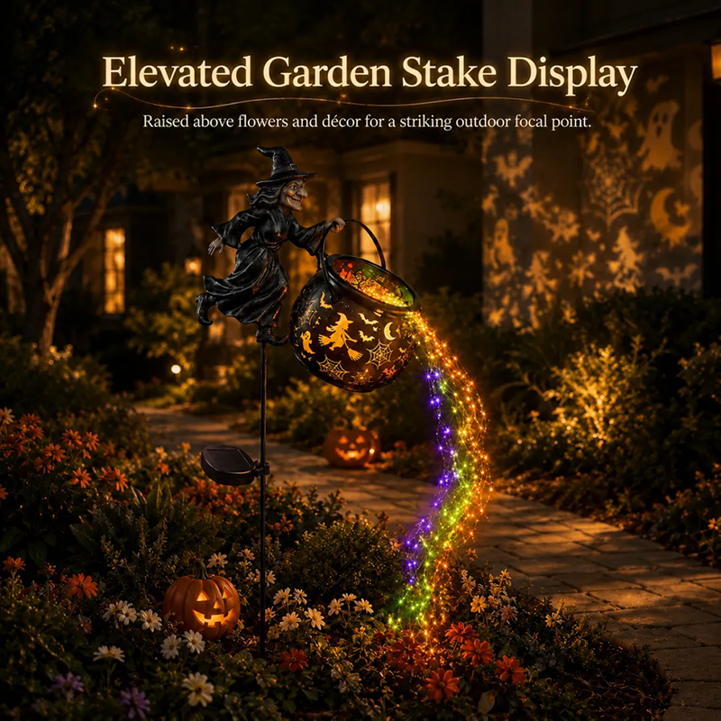 WitchGlow Halloween Solar Garden Light
