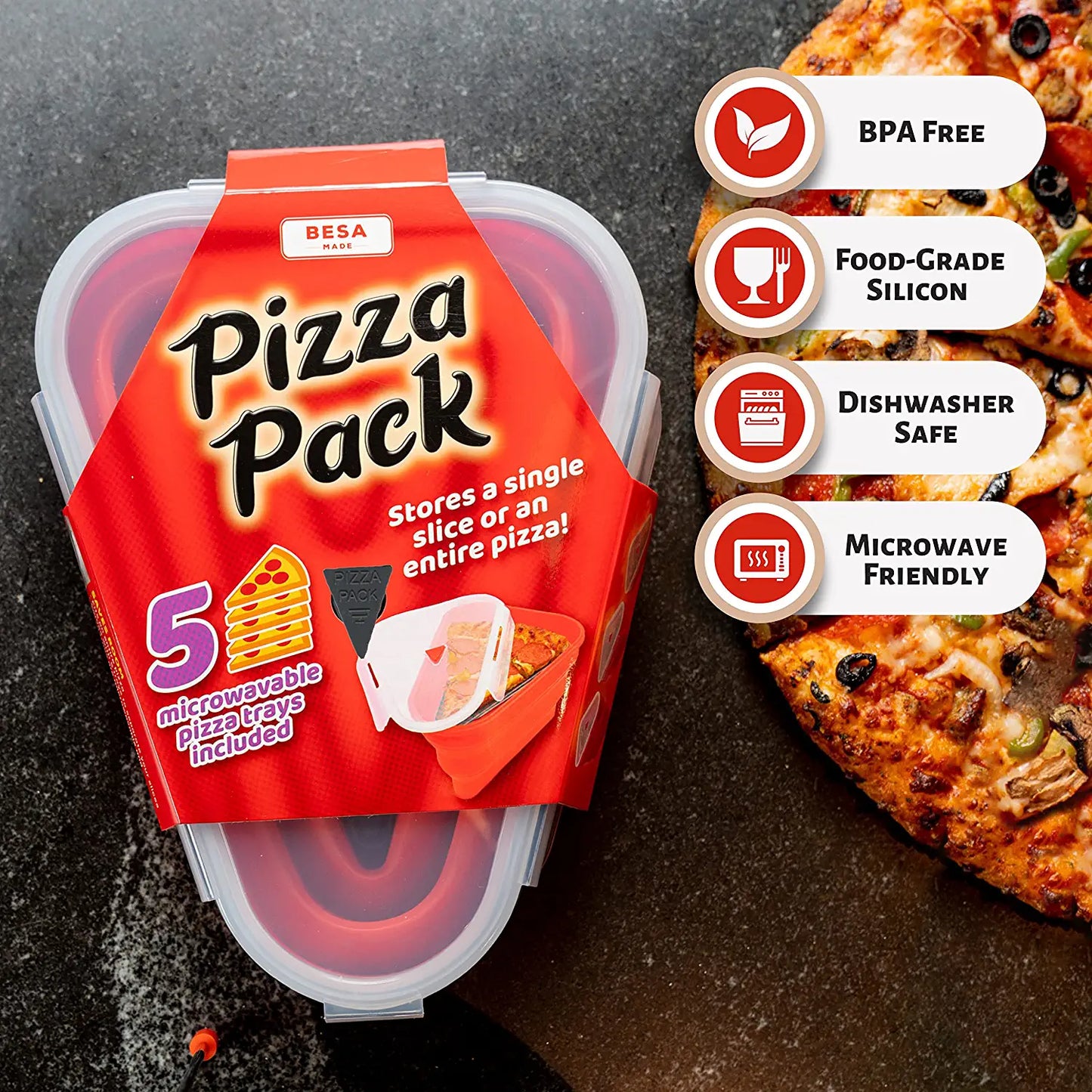 Silicone Folding Adjustable Triangular Pizza Box