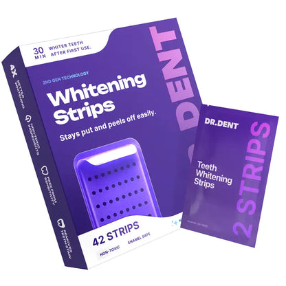 Purple Teeth Whitening Strips – 7 or 21 Sessions, Peroxide-Free, Enamel-Safe & Non-Sensitive Teeth Whitening