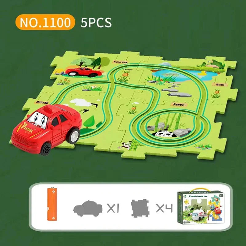 🔥Black Friday Sale 50% Off🧩Children's Educational Puzzle Track Car Play Set