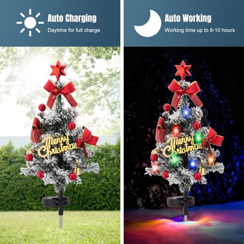 Last Day Promotion!🎄Solar Christmas Tree Stake Light-Air Express Transport✈️Limited Stock!