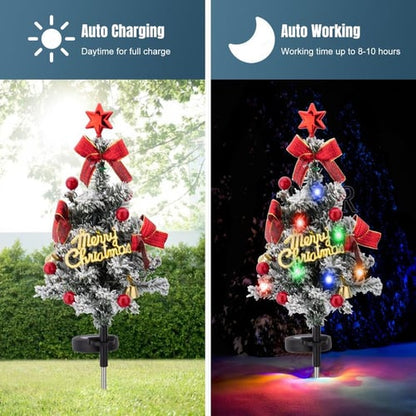 Last Day Promotion!🎄Solar Christmas Tree Stake Light-Air Express Transport✈️Limited Stock!
