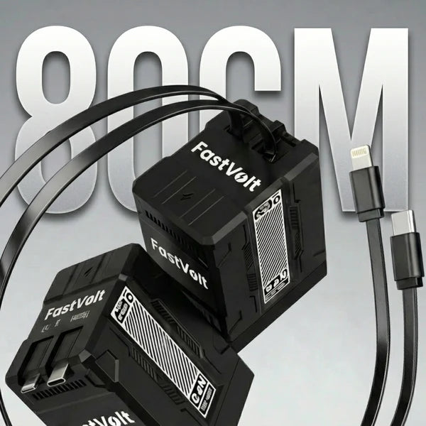 FastVolt 2-in-1 Retractable Fast Charger Cable