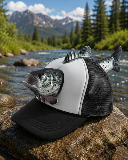 3D Fish Trucker Hat – Funny Fishing Cap for Outdoor Adventures