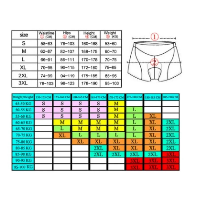 Breathable Cycling Pants Sports Underwear Men's