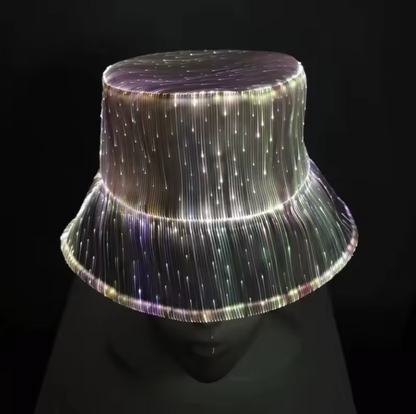 LumaPulse LED Fiber Optic Party Hat – USB Rechargeable Light-Up Cap with 7 Colors, 11 Lighting Modes & Soft Cotton Lining