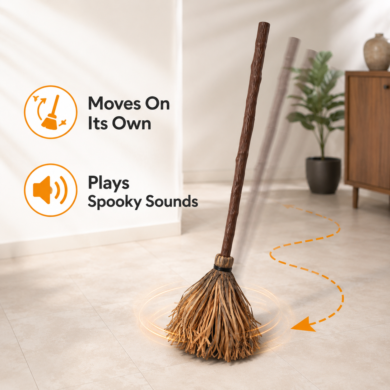 🧹 Haunted Floating Witch Broom