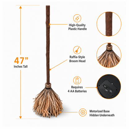 🧹 Haunted Floating Witch Broom