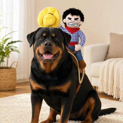 Cowboy Pup Rider – Funny Cowboy Dog Costume with Plush Rider for Dogs