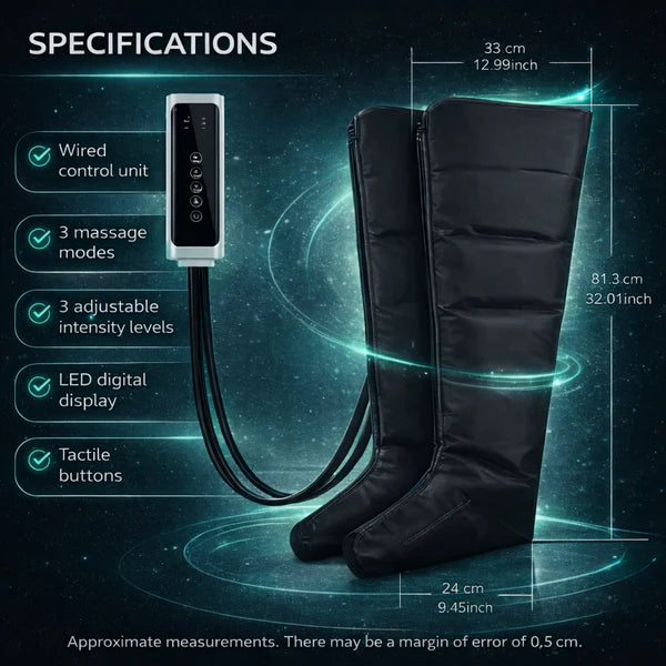 Air Compression Leg Massager for Circulation, Recovery & Pain Relief