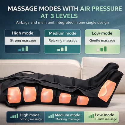 Air Compression Leg Massager for Circulation, Recovery & Pain Relief