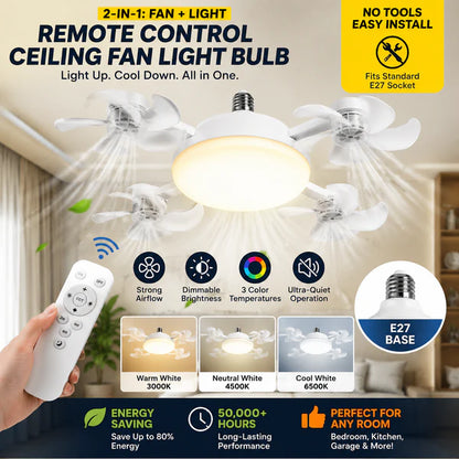 AirGlow Remote Ceiling Fan Light