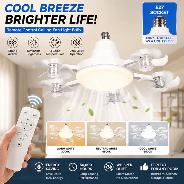 AirGlow Remote Ceiling Fan Light
