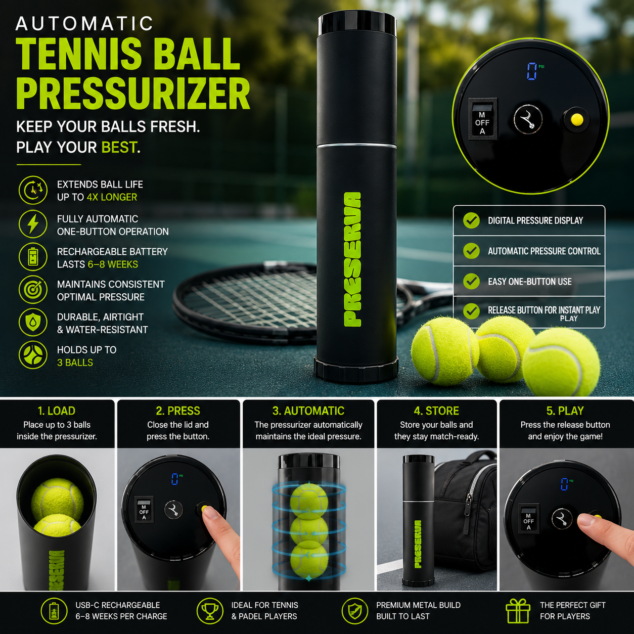 Automatic Tennis Ball Pressurizer