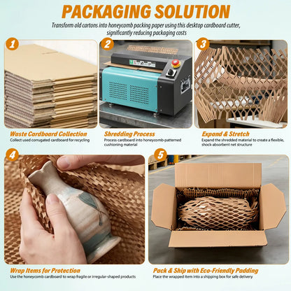EcoPack Pro Honeycomb Packing Machine & Cardboard Shredder – 350mm