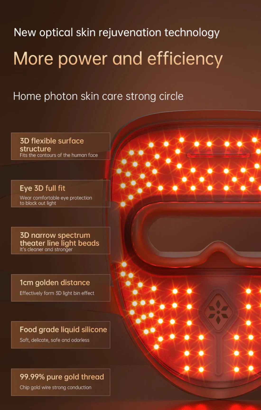 Red Light Therapy Mask for acne removal treatment