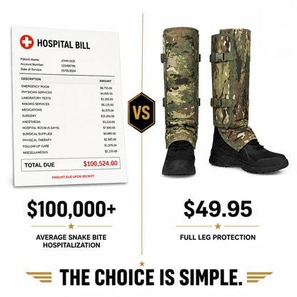 Snake Gaiters for Hunting & Hiking – Waterproof Snake Bite Protection Leg Guards