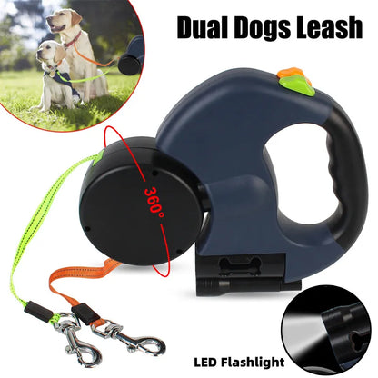TangleFree Dual Dog Leash with Tangle-Free Swivel