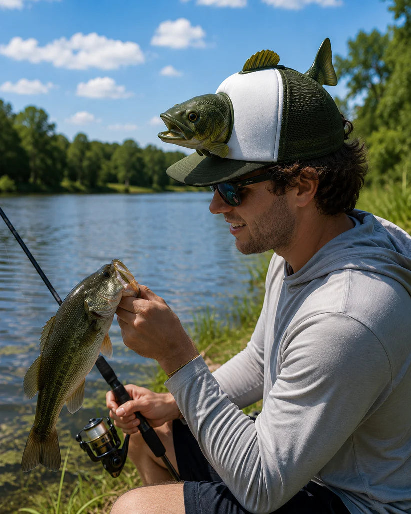 3D Fish Trucker Hat – Funny Fishing Cap for Outdoor Adventures