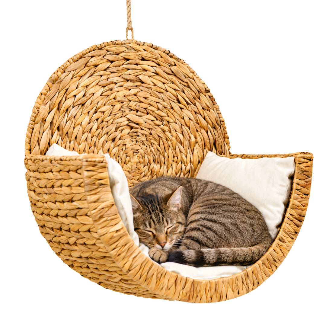 CozyWhiskers - Handwoven Cat Bed