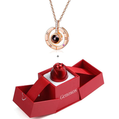 GENOSOS ETERNAL LOVE NECKLACE WITH ROSE BOX