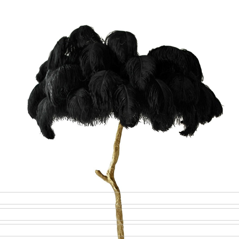 Luxury Ostrich Feather Resin LED Floor Lamp