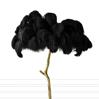 Luxury Ostrich Feather Resin LED Floor Lamp