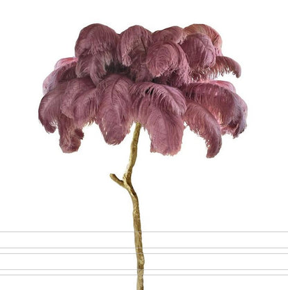 Luxury Ostrich Feather Resin LED Floor Lamp