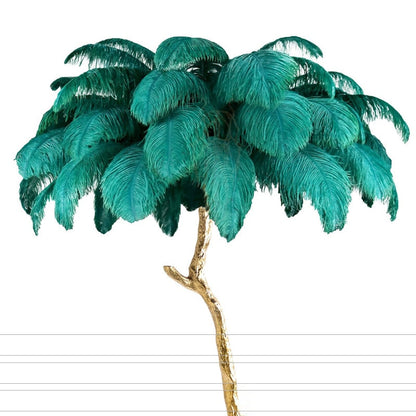 Luxury Ostrich Feather Resin LED Floor Lamp