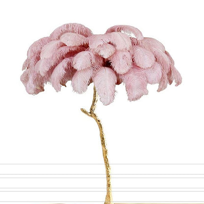 Luxury Ostrich Feather Resin LED Floor Lamp
