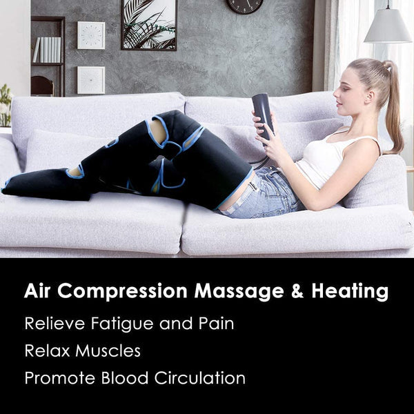 Electric Air Compression Leg Massager Heated Muscle Relax Pain Relief