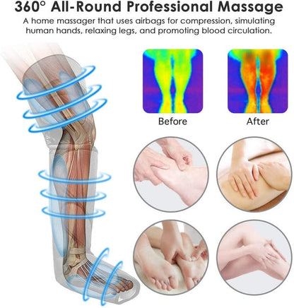 Electric Air Compression Leg Massager Heated Muscle Relax Pain Relief