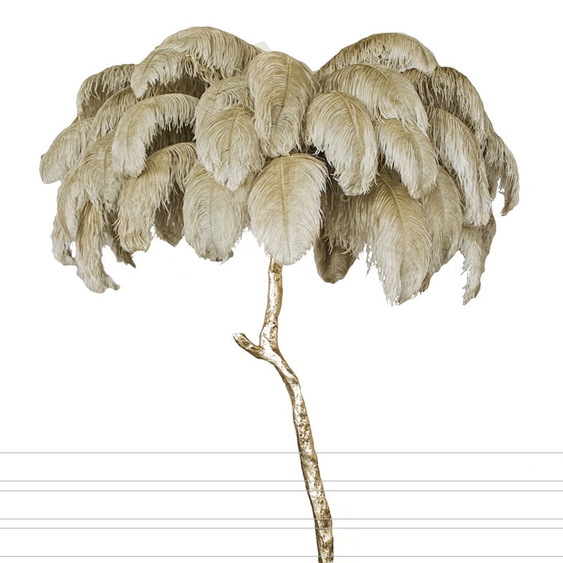 Luxury Ostrich Feather Resin LED Floor Lamp