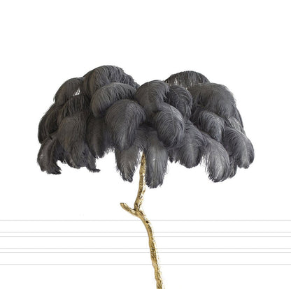 Luxury Ostrich Feather Resin LED Floor Lamp