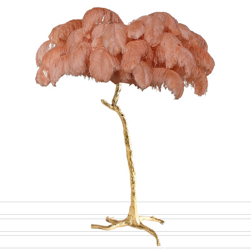 Luxury Ostrich Feather Resin LED Floor Lamp