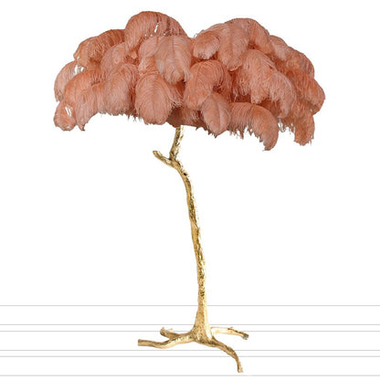 Luxury Ostrich Feather Resin LED Floor Lamp