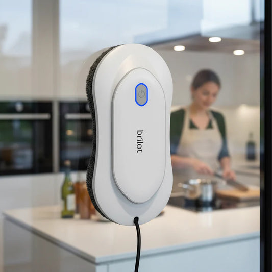 Automatically cleans glass and tile surfaces