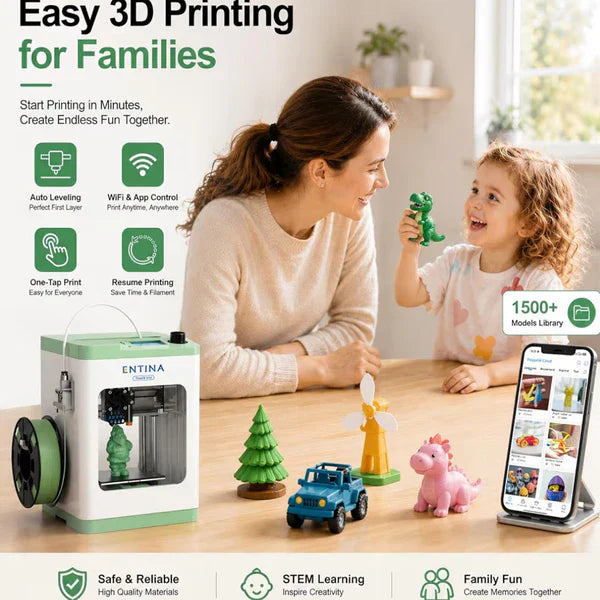 Entina Tina 2 Plus Smart 3D Printers with 250MM/S Fast Printing