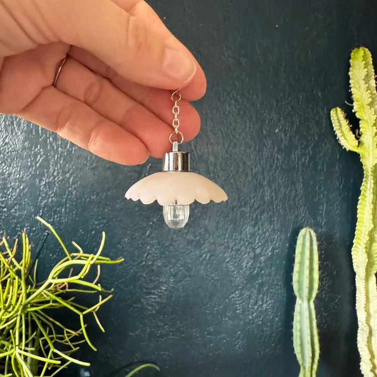 Tiny Wide Translucent Scallop Illuminated Earrings 3