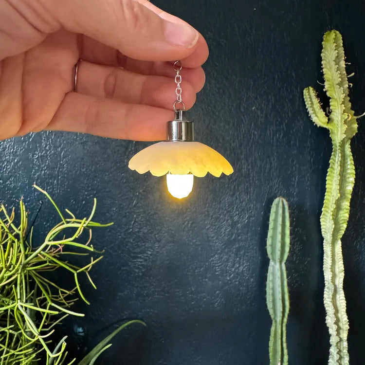 Tiny Wide Translucent Scallop Illuminated Earrings 3