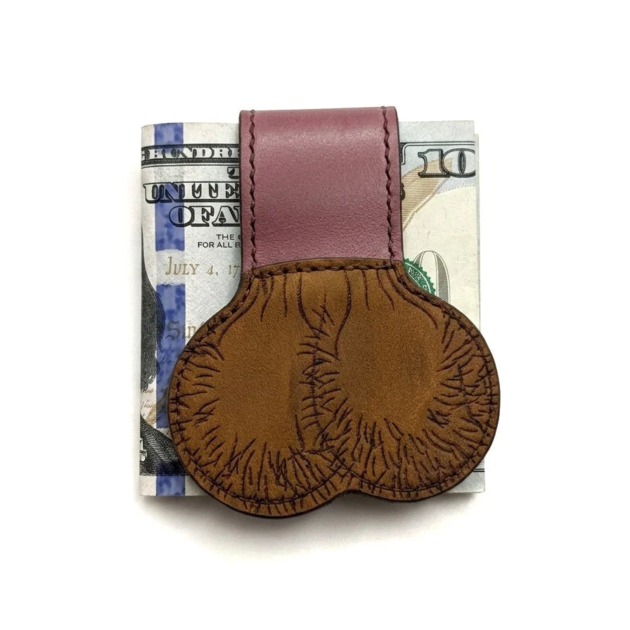 Leather Magnetic Money Clip Wallet – Genuine Leather Cash Holder