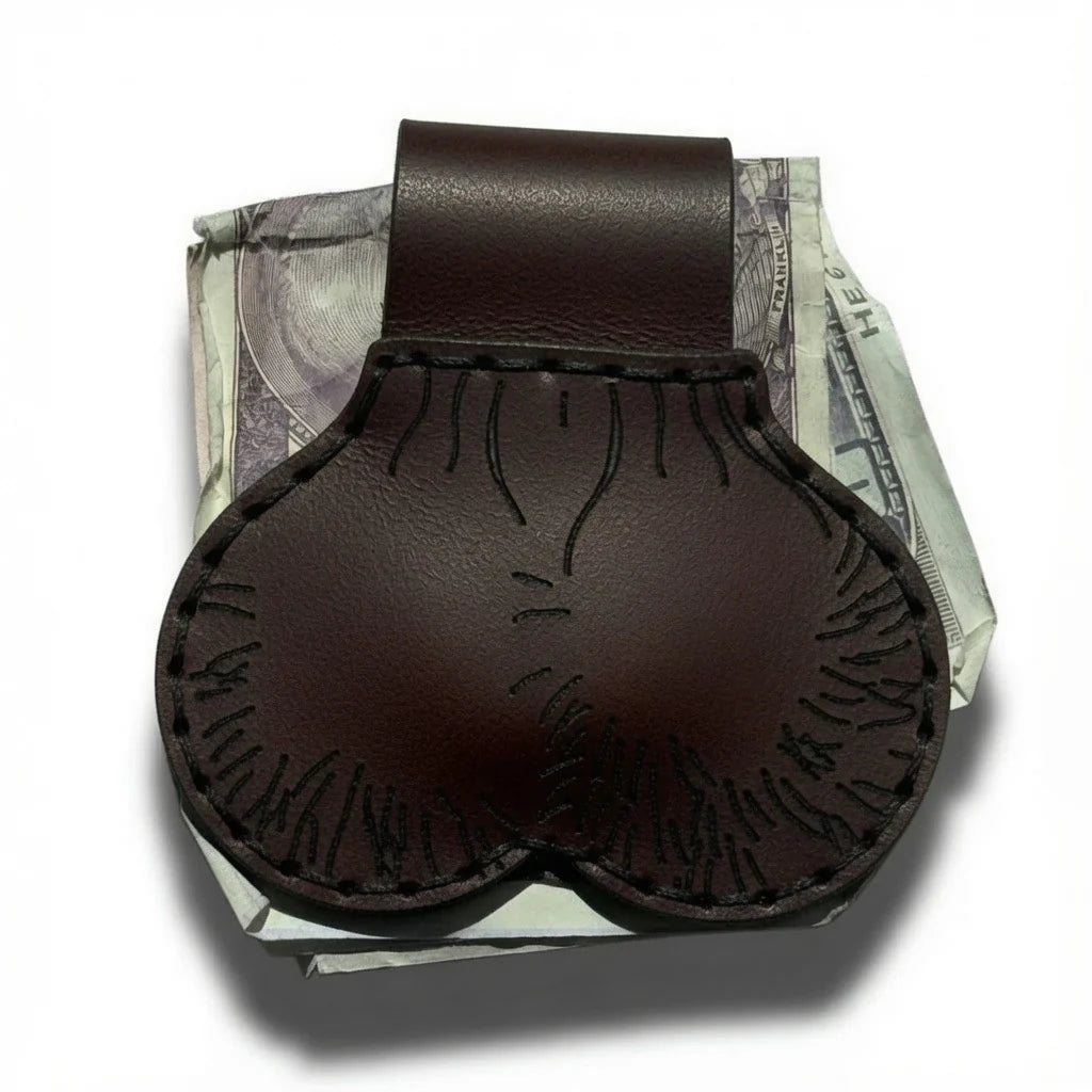 Leather Magnetic Money Clip Wallet – Genuine Leather Cash Holder