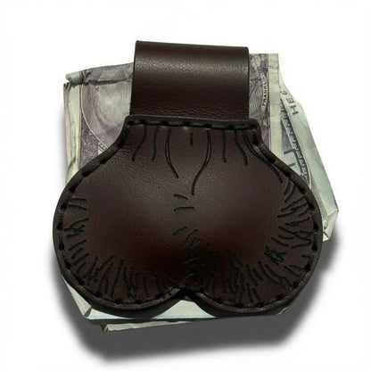 Leather Magnetic Money Clip Wallet – Genuine Leather Cash Holder
