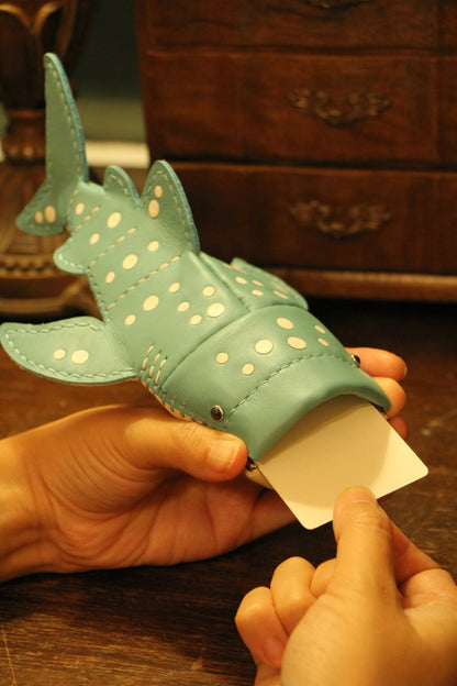 Handmade Leather JUNIOR Whale Shark Key Pouch & Card Holder
