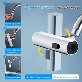 Kitchen Faucet Waterfall Outlet Splash Proof Universal Rotating Bubbler