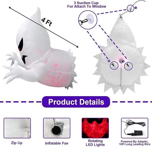 Last Day 50%OFF - 👻LED Halloween Inflatable Ghost