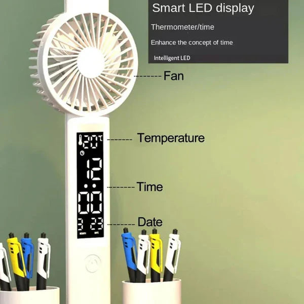 Led Multifunction Table Lamp With Folding Fan